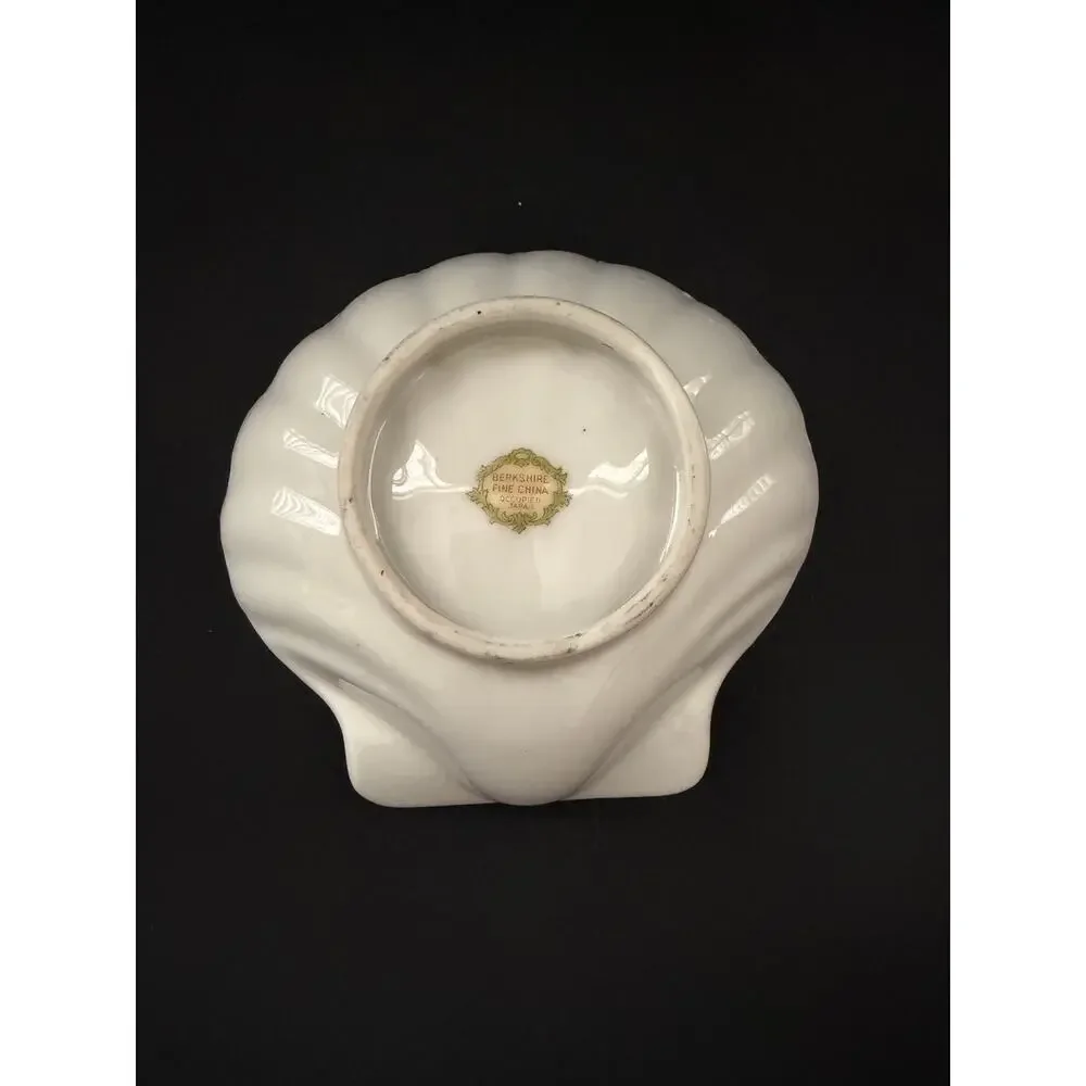 Vintage Occupied Japan Berkshire Fine China Pink Rose Shell Trinket Dish